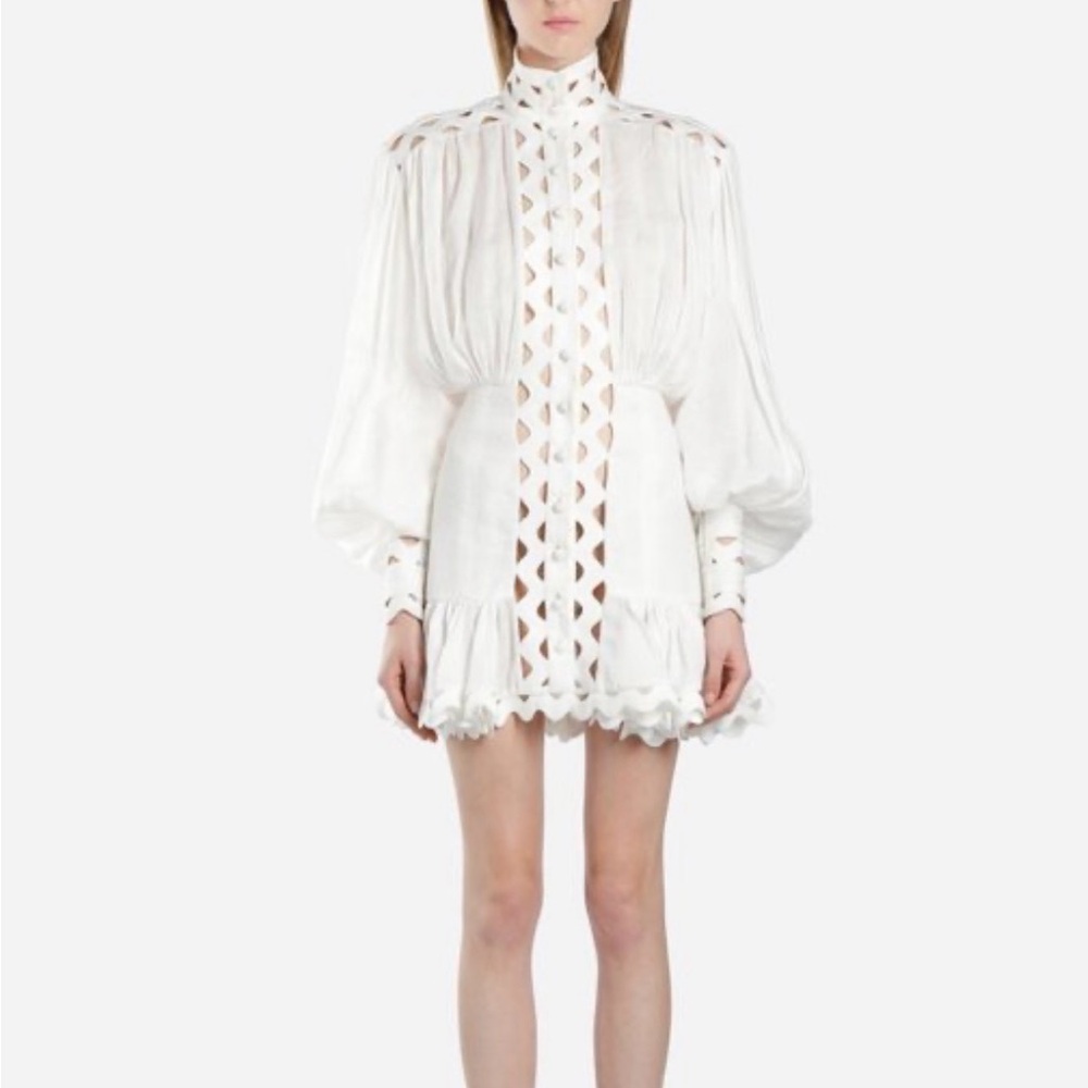Zimmermann White Long Sleeve Dress